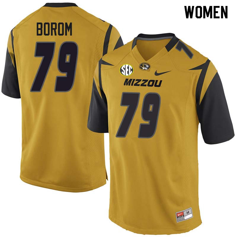 Women #79 Larry Borom Missouri Tigers College Football Jerseys Sale-Yellow